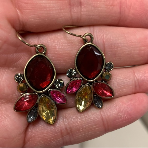 💎HPx2💎Pink & Red Floral Drop Earrings💕 - Picture 4 of 8